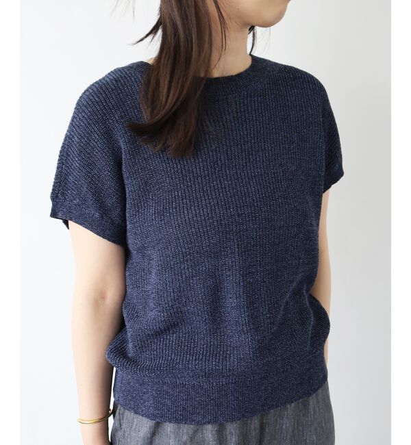  「ペーパーヤーン畦編み2WAYニット」|ニット・セーター|