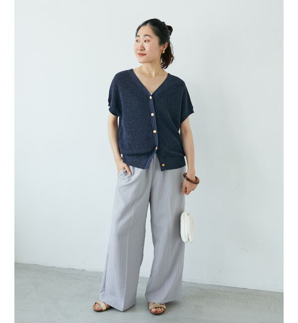  「ペーパーヤーン畦編み2WAYニット」|ニット・セーター|