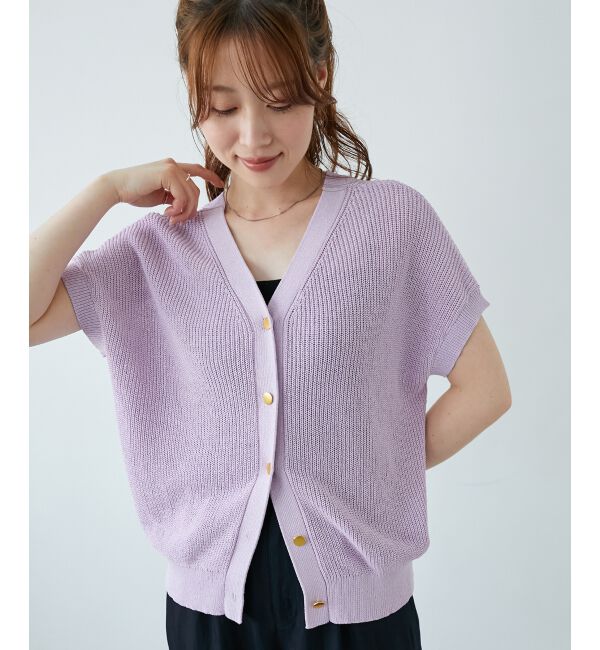  「ペーパーヤーン畦編み2WAYニット」|ニット・セーター|