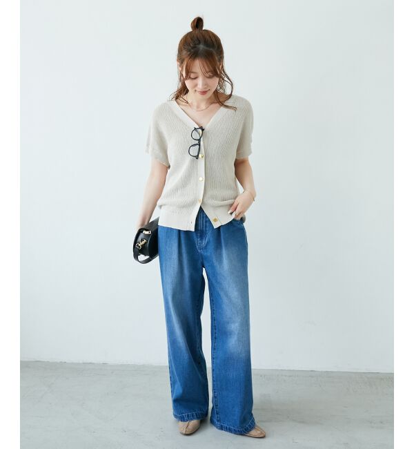  「ペーパーヤーン畦編み2WAYニット」|ニット・セーター|