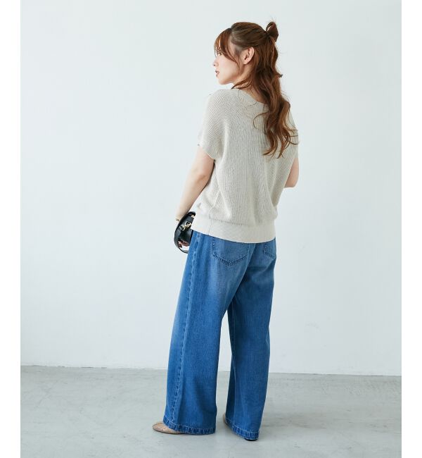  「ペーパーヤーン畦編み2WAYニット」|ニット・セーター|