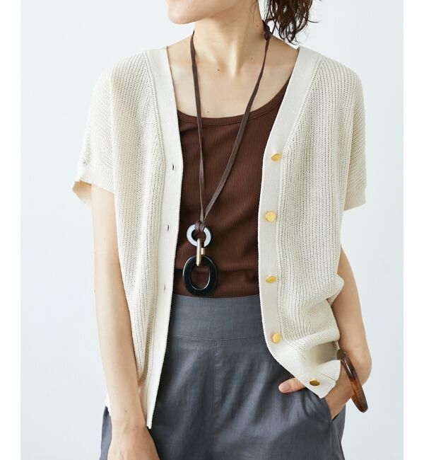  「ペーパーヤーン畦編み2WAYニット」|ニット・セーター|