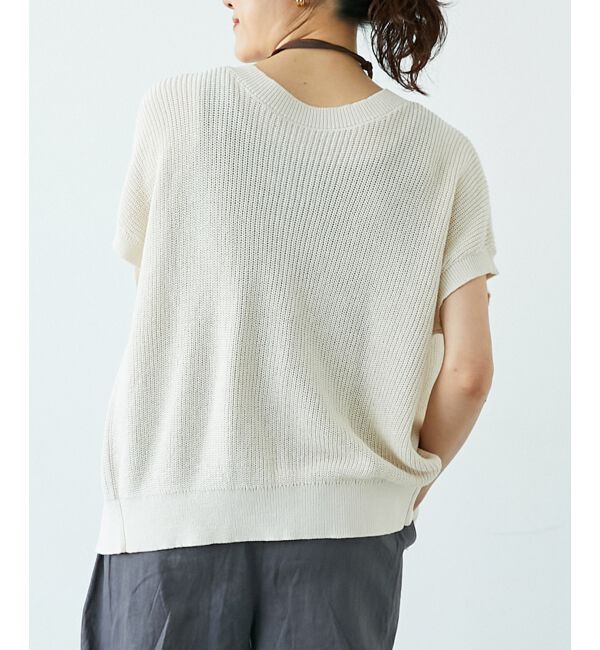  「ペーパーヤーン畦編み2WAYニット」|ニット・セーター|