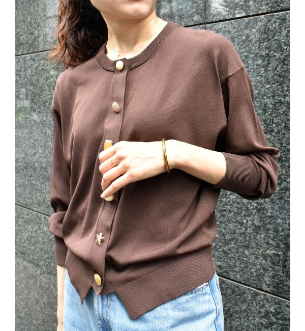  「TORRAZZO DONNA ビジューカーディガン」|カーディガン|ブラウン