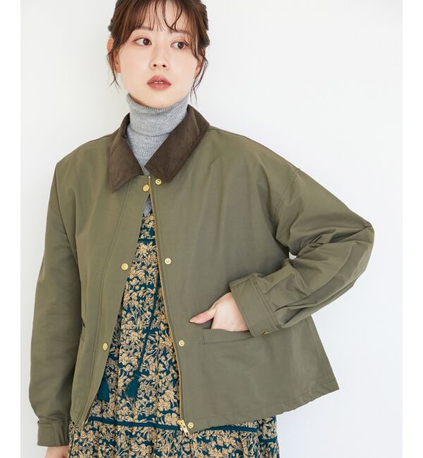  「グログラン配色ジャケット」|その他|カーキグリーン