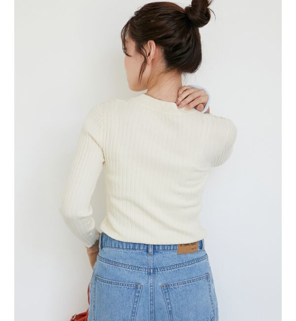  「《WEB限定アイテム》レイヤードカフス配色リブニット」|ニット・セーター|