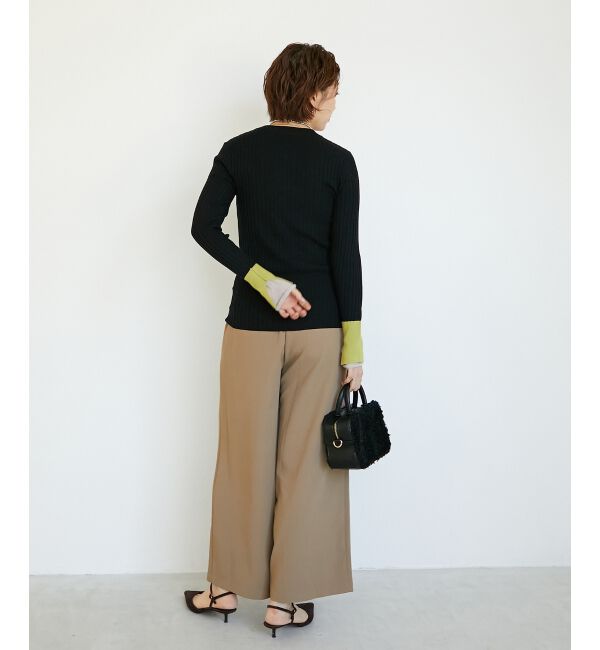  「《WEB限定アイテム》レイヤードカフス配色リブニット」|ニット・セーター|