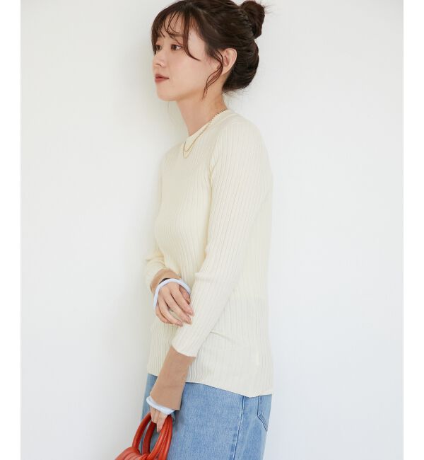  「《WEB限定アイテム》レイヤードカフス配色リブニット」|ニット・セーター|