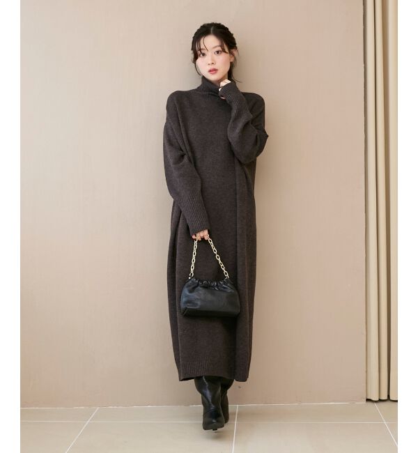  「ネックが選べるニットワンピース」|ワンピース|