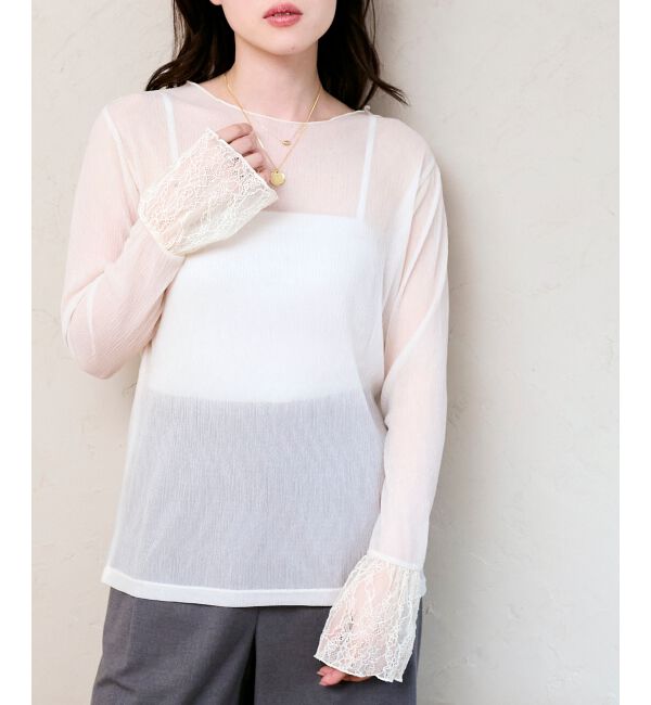  「袖切替シアーワッシャープルオーバー」|Tシャツ・カットソー|