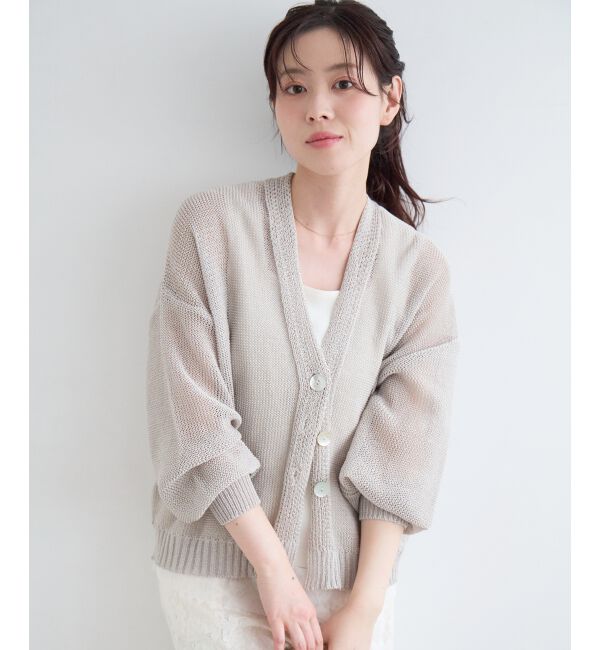  「ペーパーヤーンVネックカーディガン」|カーディガン|