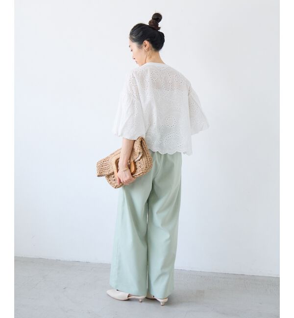  「カットワーク刺繍バルーンスリーブブラウス」|シャツ・ブラウス|