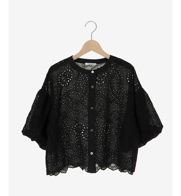  「カットワーク刺繍バルーンスリーブブラウス」|シャツ・ブラウス|