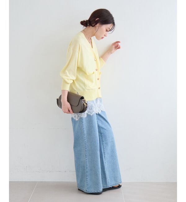  「ウォッシャブル刺繍Vネックカーデ」|カーディガン|