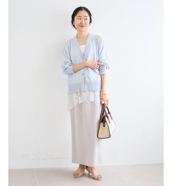  「ウォッシャブル刺繍Vネックカーデ」|カーディガン|