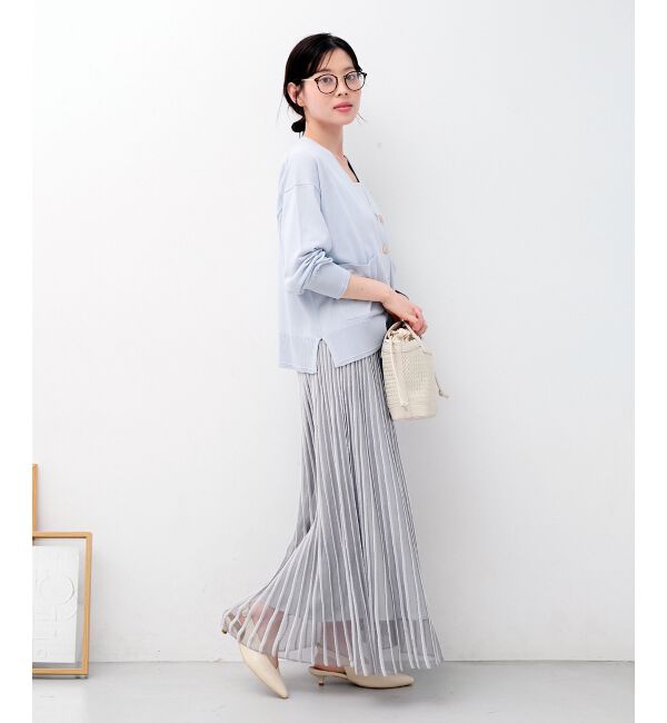  「ウォッシャブル刺繍Vネックカーデ」|カーディガン|