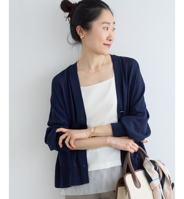  「ウォッシャブル刺繍Vネックカーデ」|カーディガン|