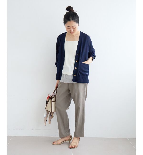  「ウォッシャブル刺繍Vネックカーデ」|カーディガン|