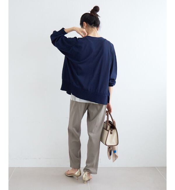  「ウォッシャブル刺繍Vネックカーデ」|カーディガン|