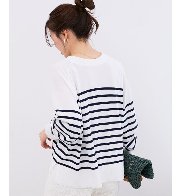  「ウォッシャブル刺繍Vネックカーデ」|カーディガン|