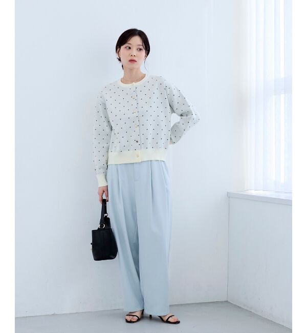  「ドットジャガードニットカーディガン」|カーディガン|