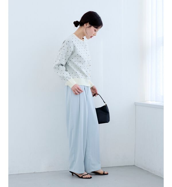  「ドットジャガードニットカーディガン」|カーディガン|