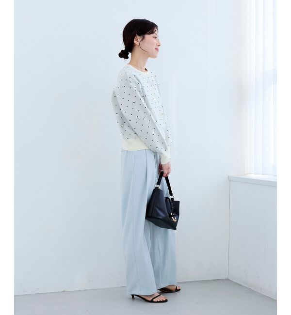  「ドットジャガードニットカーディガン」|カーディガン|