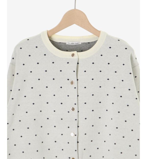  「ドットジャガードニットカーディガン」|カーディガン|