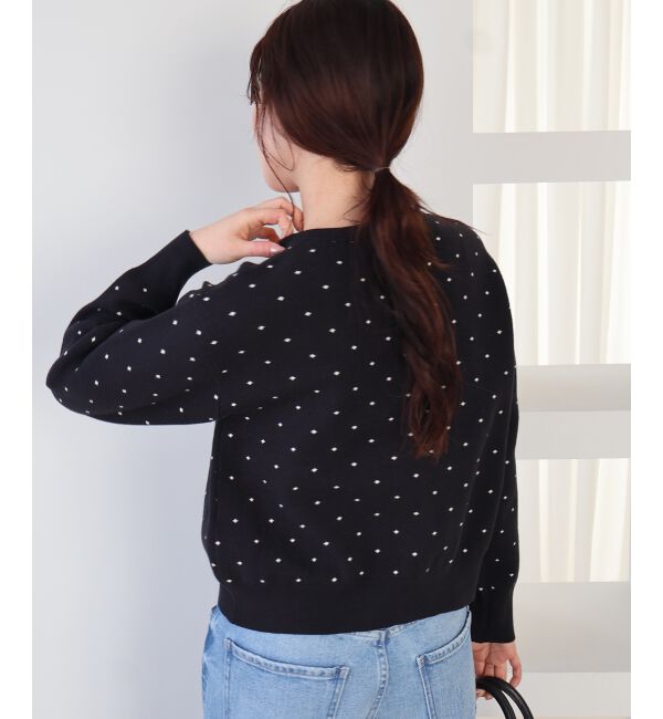  「ドットジャガードニットカーディガン」|カーディガン|