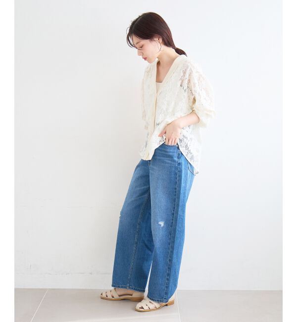  「フラワーメッシュレースカーデ」|カーディガン|