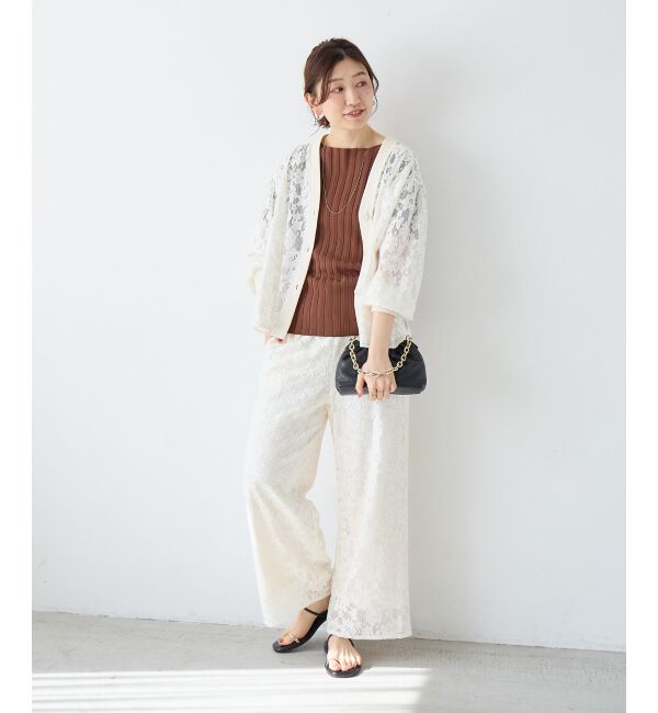  「フラワーメッシュレースカーデ」|カーディガン|