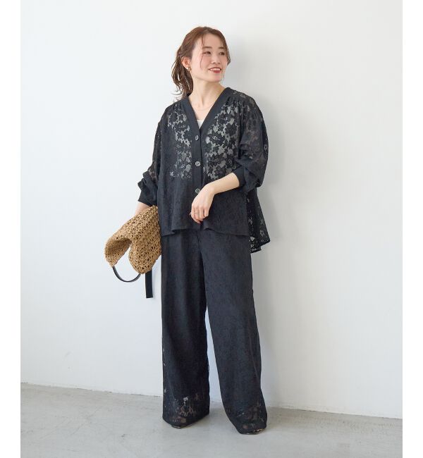  「フラワーメッシュレースカーデ」|カーディガン|