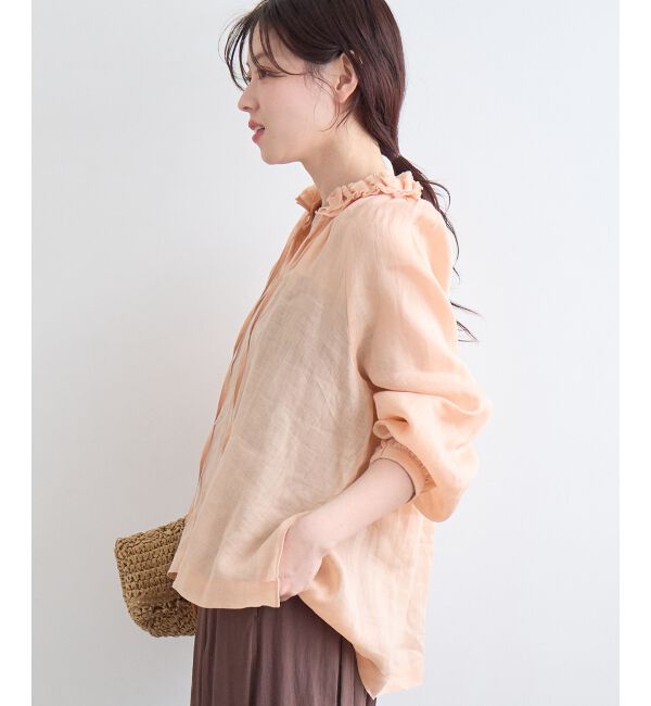  「ラミーカルゼフリルネックブラウス」|シャツ・ブラウス|