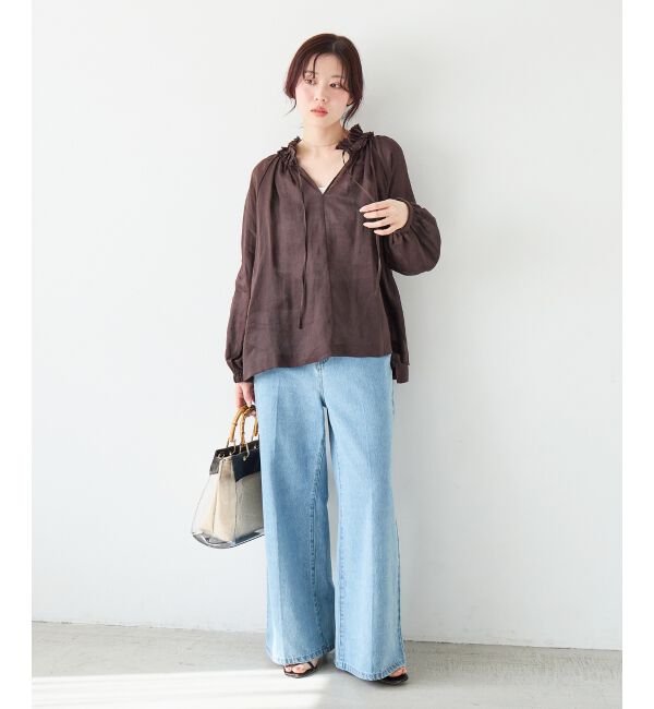  「ラミーカルゼフリルネックブラウス」|シャツ・ブラウス|