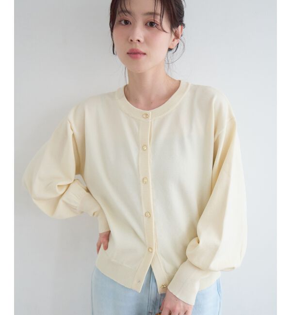  「《WEB限定アイテム》メタルボタンクルーネックカーディガン」|カーディガン|