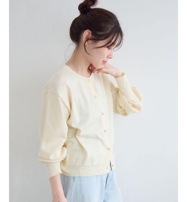  「《WEB限定アイテム》メタルボタンクルーネックカーディガン」|カーディガン|