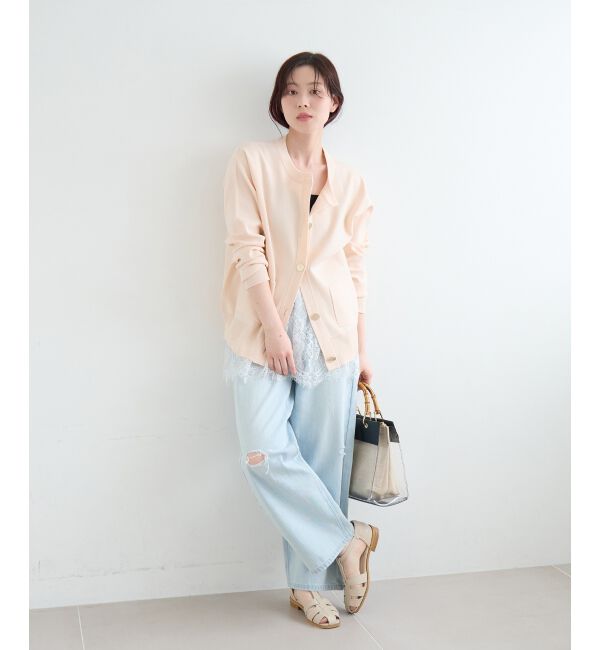  「《WEB限定アイテム》ウォッシャブルクルーネックカーディガン」|カーディガン|