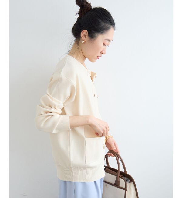  「《WEB限定アイテム》ウォッシャブルクルーネックカーディガン」|カーディガン|