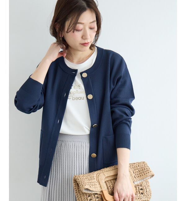  「《WEB限定アイテム》ウォッシャブルクルーネックカーディガン」|カーディガン|