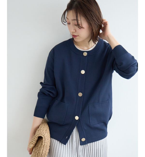  「《WEB限定アイテム》ウォッシャブルクルーネックカーディガン」|カーディガン|