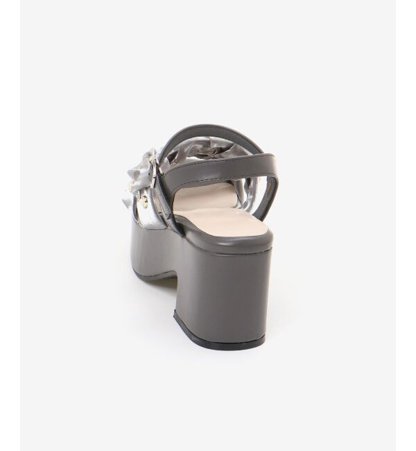  「シアービジュー厚底サンダル」|サンダル|