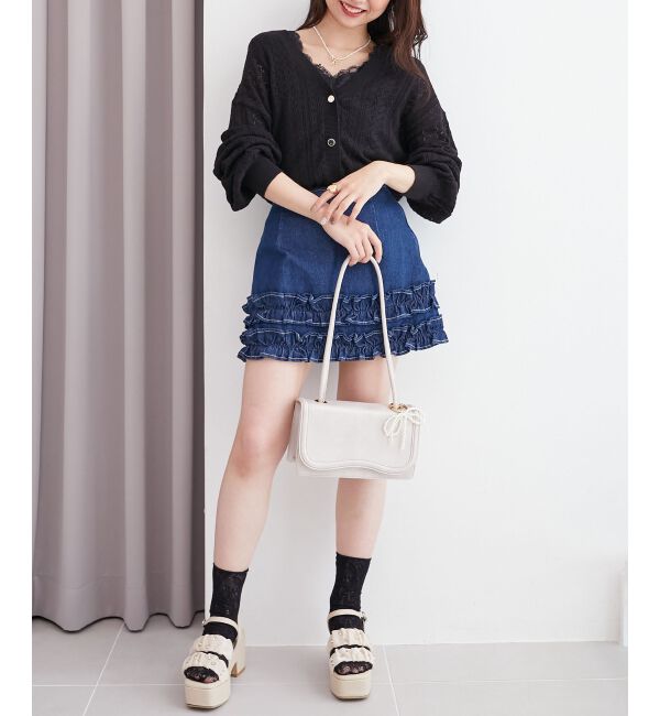  「シアービジュー厚底サンダル」|サンダル|