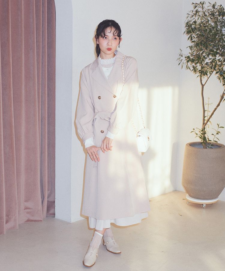 earth music&ecology「パフスリーブトレンチコート」|トレンチコート|
