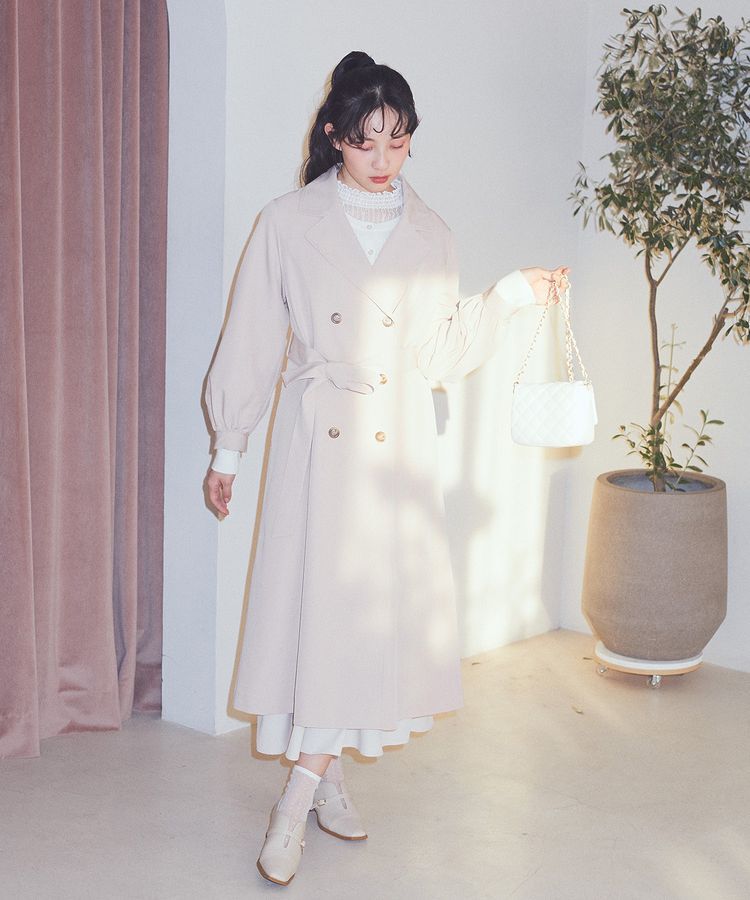 earth music&ecology「パフスリーブトレンチコート」|トレンチコート|