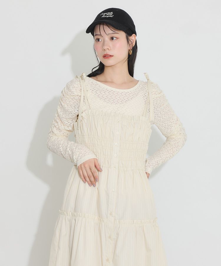 earth music&ecology「ギャザーティアードキャミドレ」|ワンピース|