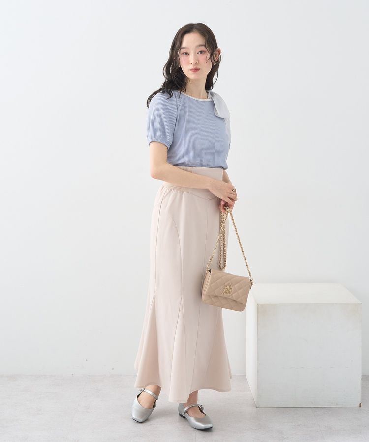 earth music&ecology「サイドリブパネルラインマーメイドスカート」|タイト|