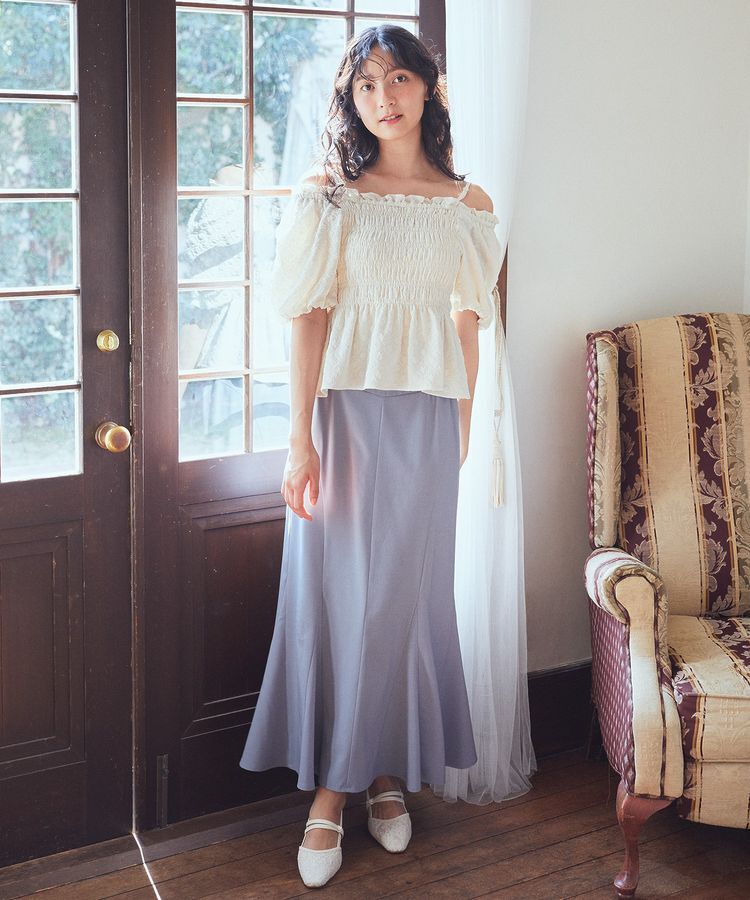 earth music&ecology「サイドリブパネルラインマーメイドスカート」|タイト|