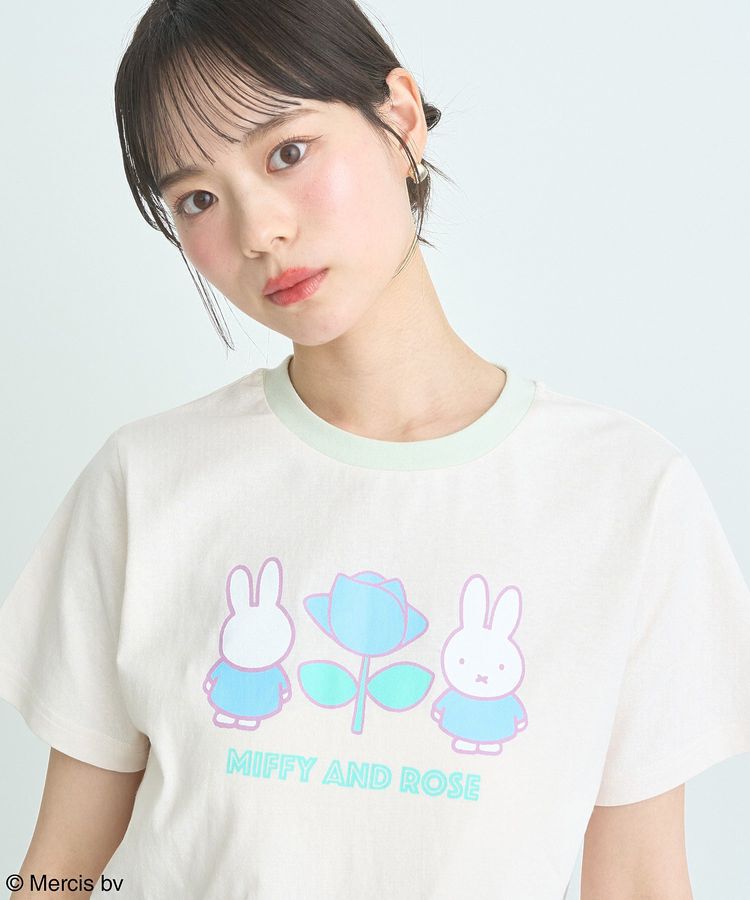 earth music&ecology「miffy/earth Rose ringer Tee」|Tシャツ・カットソー|