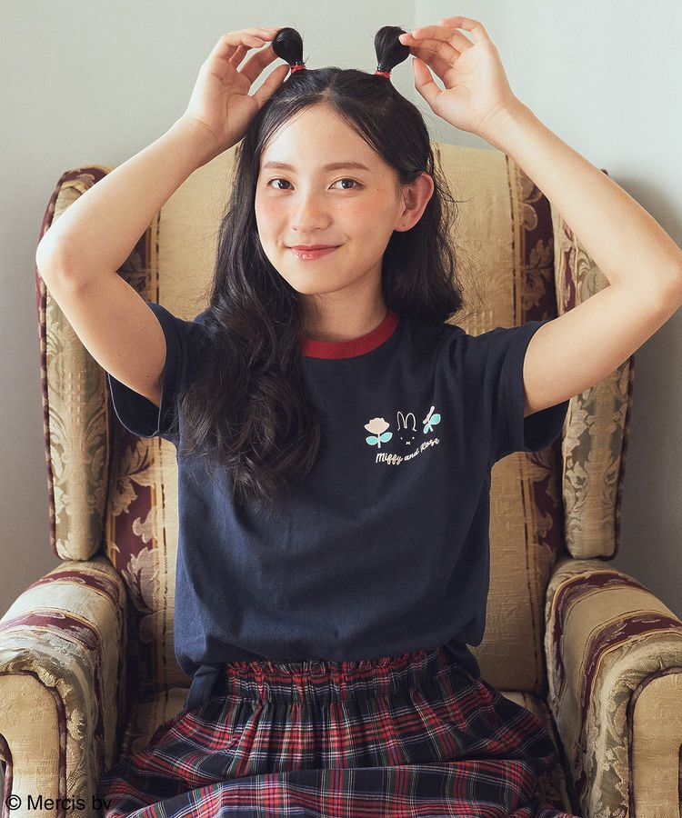 earth music&ecology「miffy/earth Rose ringer Tee」|Tシャツ・カットソー|