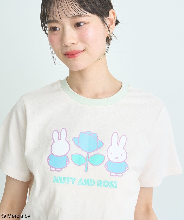 earth music&ecology「miffy/earth Rose ringer Tee」|Tシャツ・カットソー|